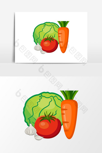 卡通西红柿胡萝卜白菜设计元素图片