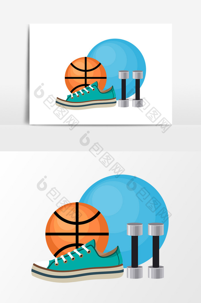 卡通篮球帆布鞋设计元素