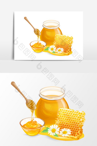 手绘蜂蜜水设计元素图片