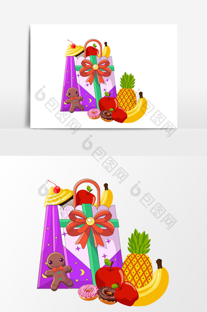 卡通水果包装盒设计元素