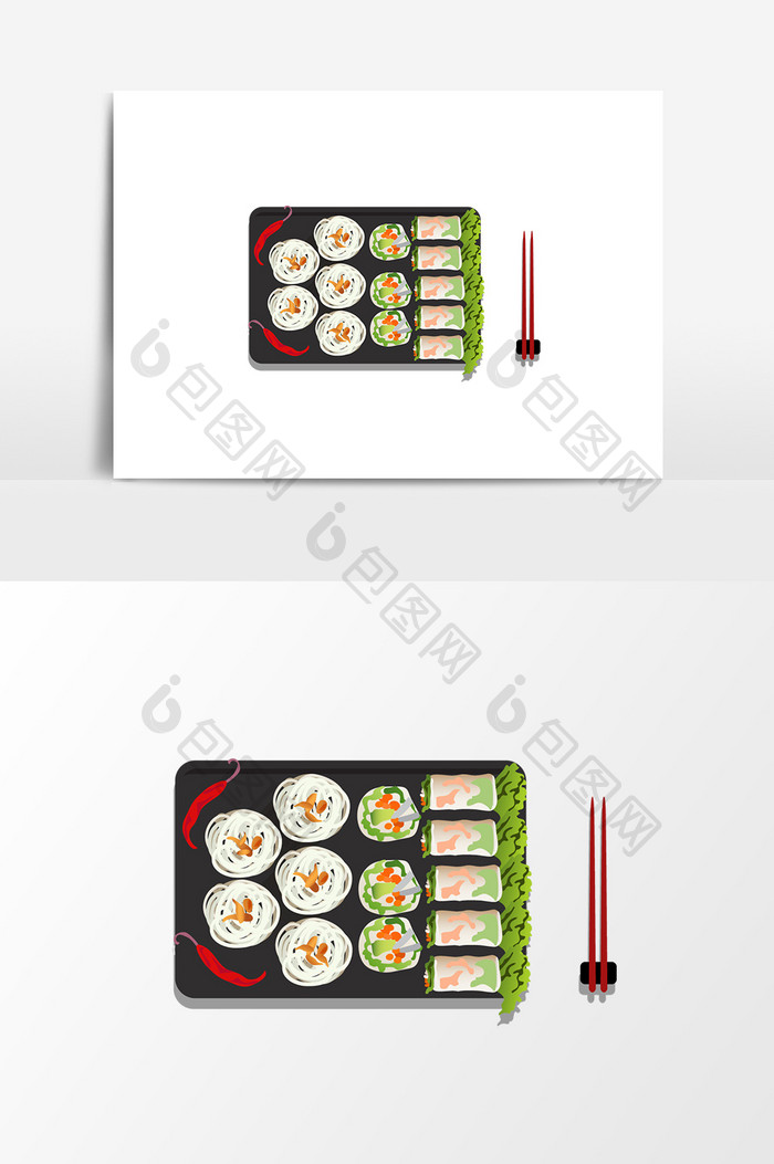 手绘寿司食物设计元素