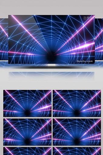 动感光线网络时空隧道动画背景视频素材图片
