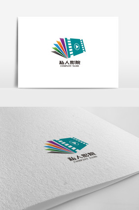 抽象创意私人影院标志LOGO设计