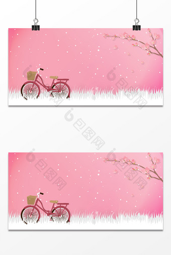 浪漫冬季温馨粉色飘雪情人节卡通小雪背景图片