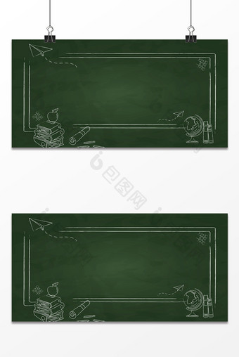 手绘卡通教育简洁黑板创意唯美背景图片