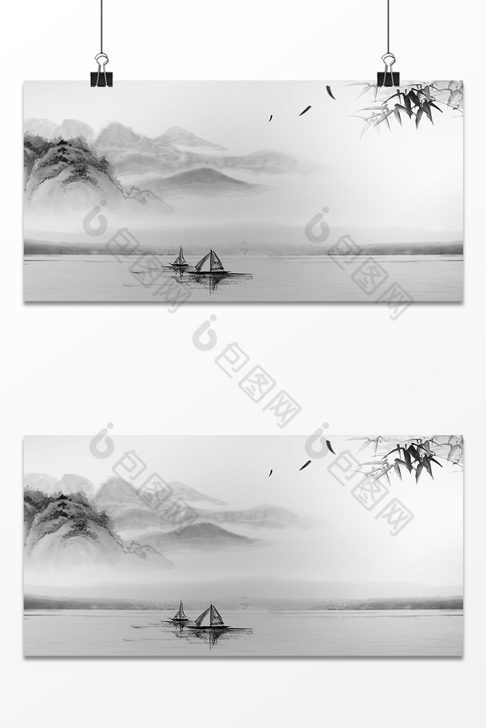 淡雅山河图片图片