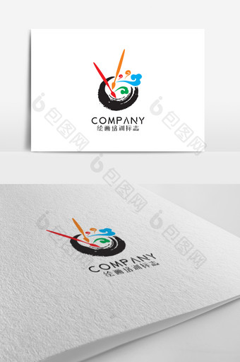 创意中国风绘画培训标志logo设计图片