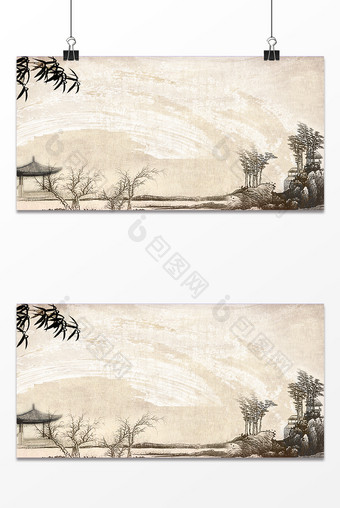 复古中国风水墨背景图片
