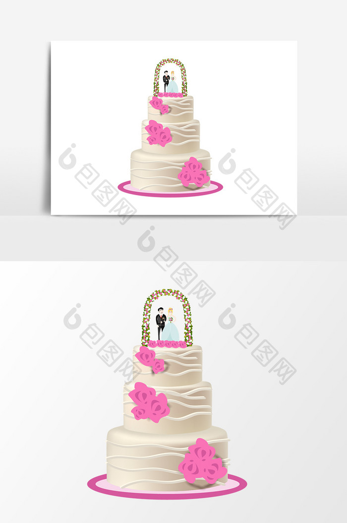 手绘婚礼蛋糕设计元素