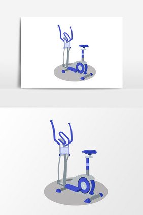 卡通蓝色健身器械设计元素