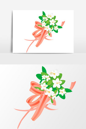 卡通婚礼花朵装饰设计元素
