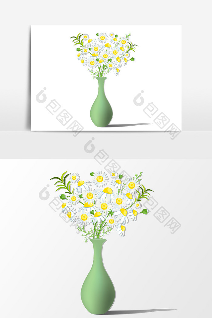 卡通清新花朵花瓶 Ai素材 包图网
