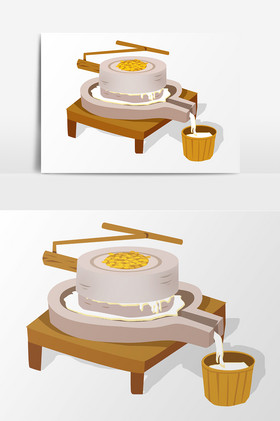 豆浆美味早餐艺术字手工豆腐插画精选五谷杂粮五谷杂粮一次性饮料杯