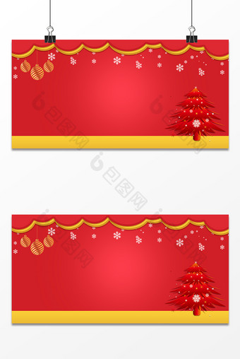 圣诞节平安夜红色圣诞树装饰背景图片