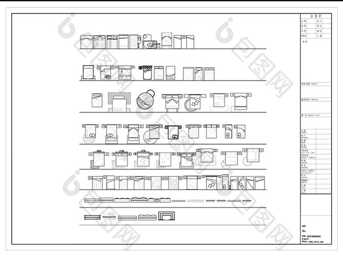 CAD卧室平面家具图库模型