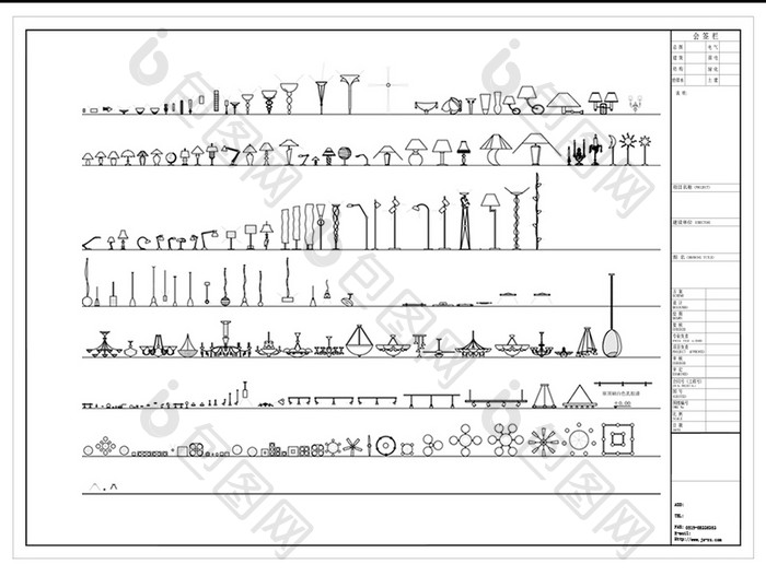 CAD常用灯具立面图库模型