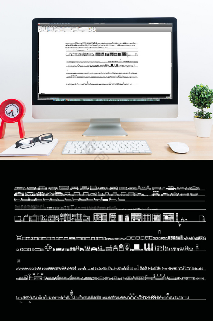CAD常用室内家具立面图库图片