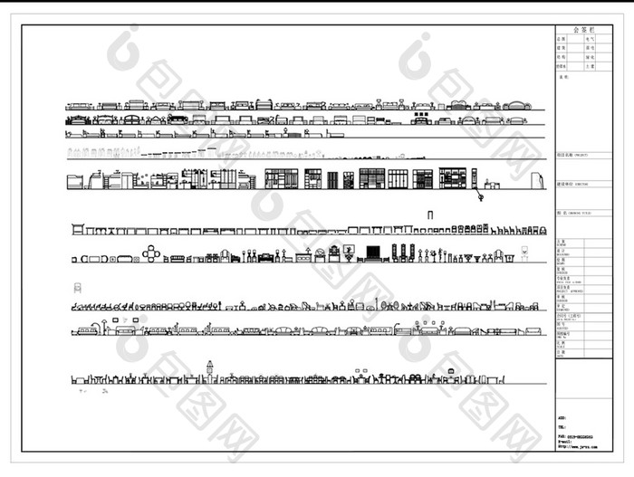 CAD常用室内家具立面图库