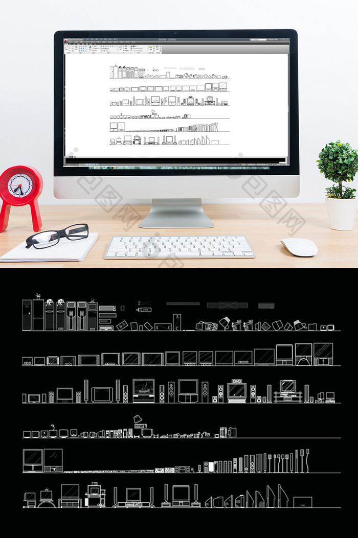 CAD常用室内电器模型图库