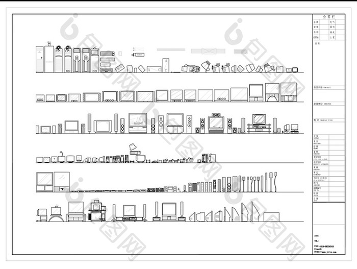 CAD常用室内电器模型图库