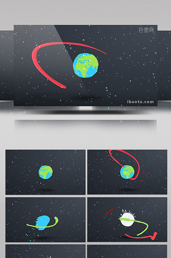 圣诞卡通地球演绎Logo小动画AE模板图片