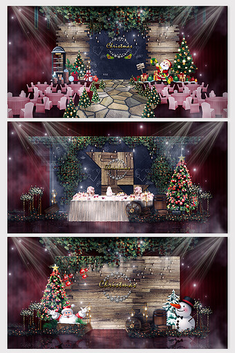 复古森系圣诞活动效果图图片