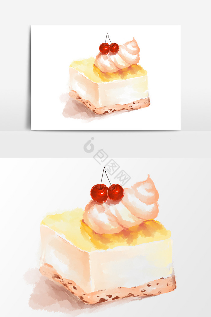 甜点樱桃奶油蛋糕图片