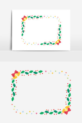 日式圣诞节卡通边框元素