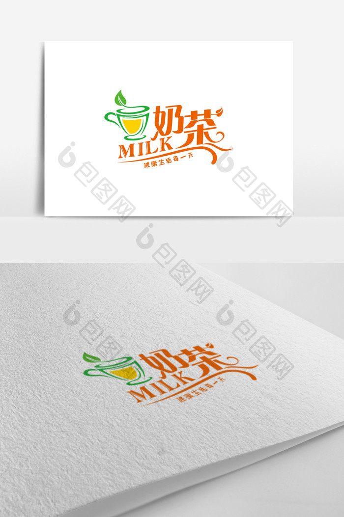 个性创意奶茶店标志logo设计