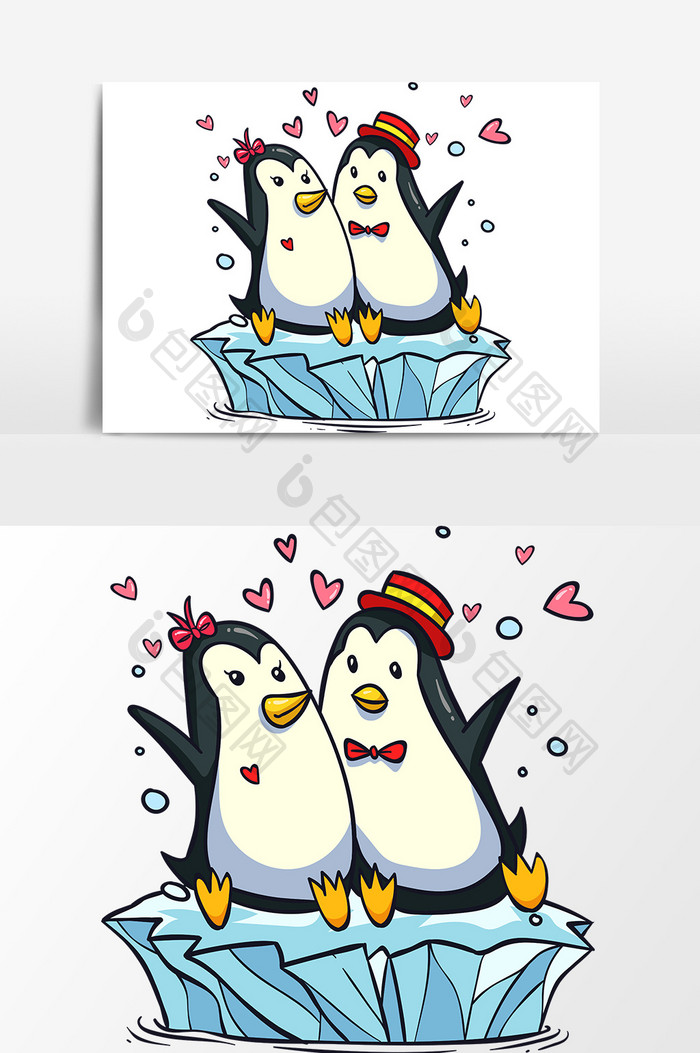 卡通小企鹅设计元素