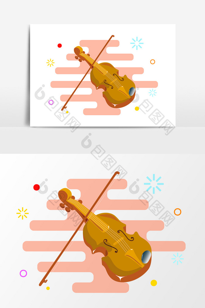 卡通大提琴设计元素