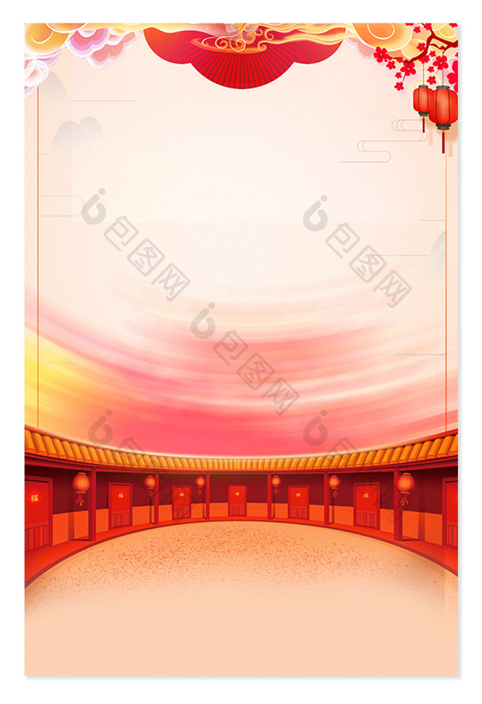 中国风春节新年海报背景