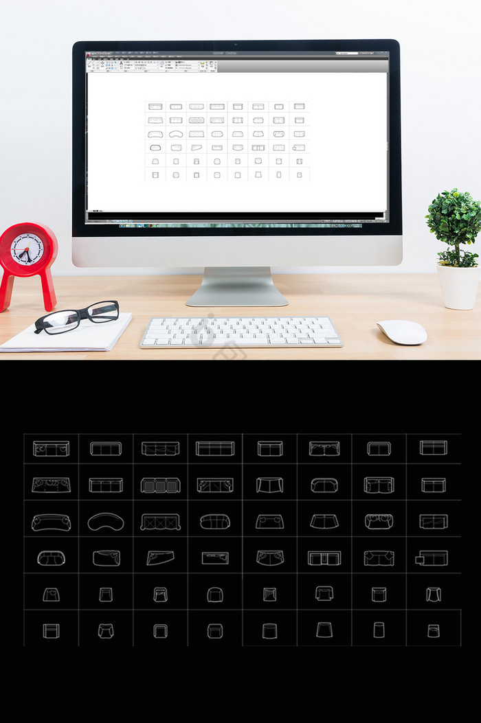 CAD室内常用单体沙发模型图片