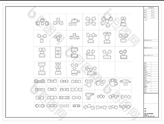 CAD酒店休闲区常用家具模型