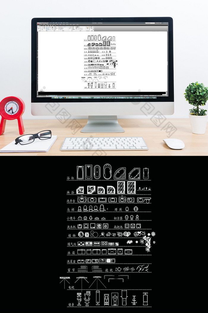 CAD常用洁具模型图片图片