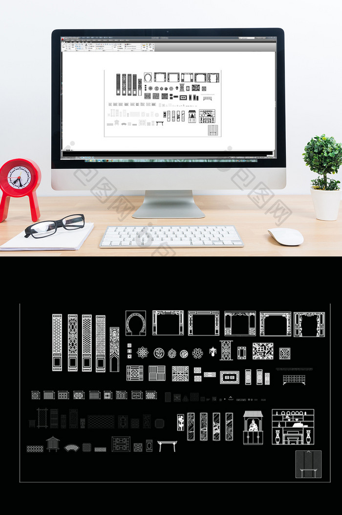 CAD常用中式花格模型