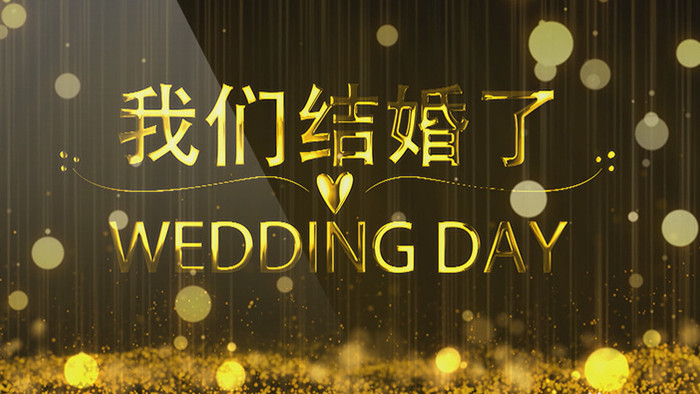 金色标题婚礼婚庆预告片片头AE模板