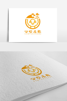 橙色简约纯粹羊餐饮logo标志设计