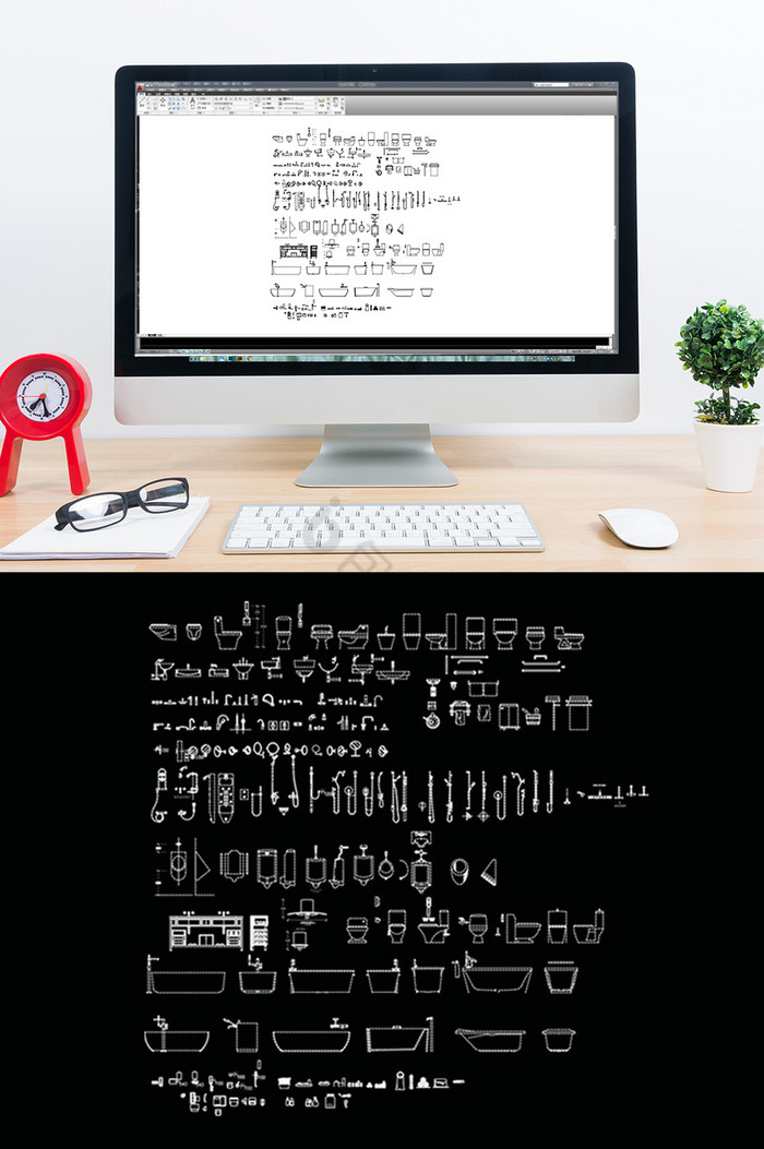 CAD室内常用洁具模型图片