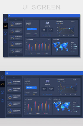 深色渐变后台网页UI界面