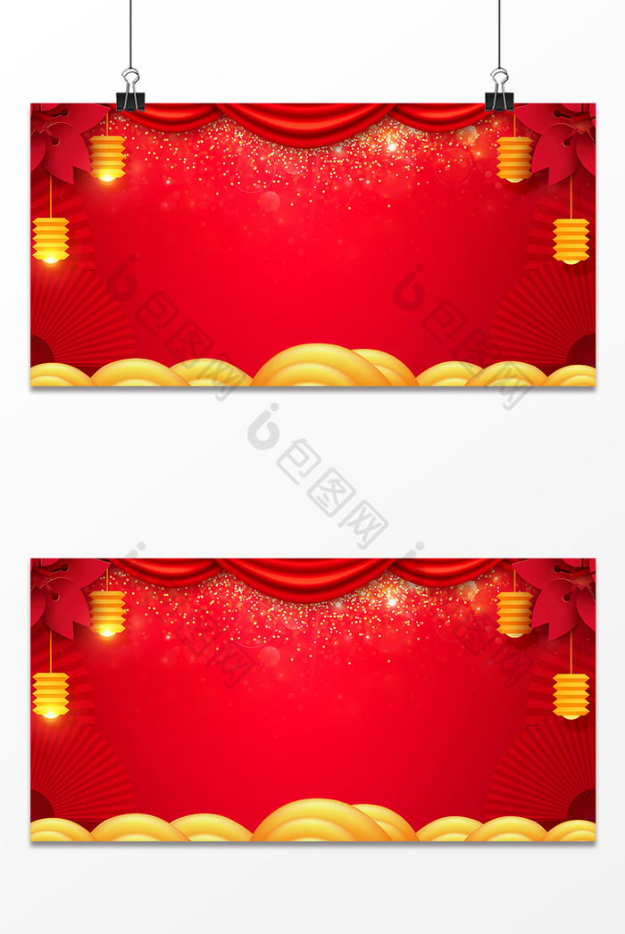 红色春节新年背景设计