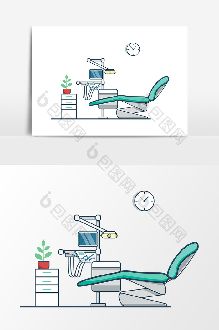 卡通医院监察室设计元素