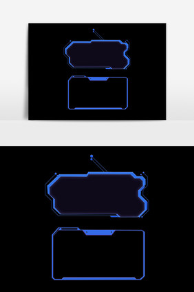蓝色潮流科技风边框元素