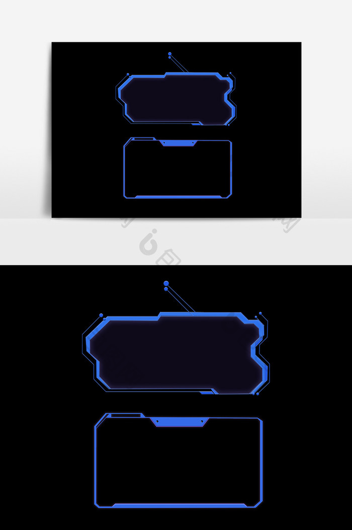 蓝色潮流科技风边框元素