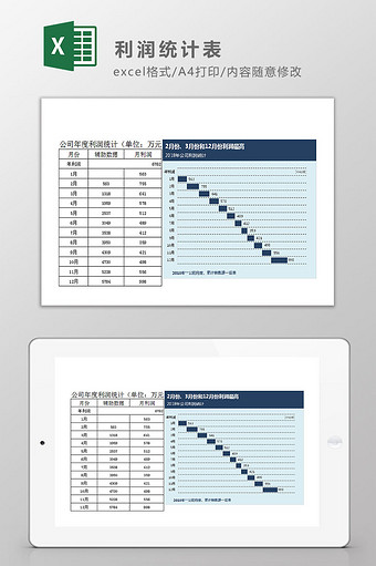 利润统计表Excel模板图片