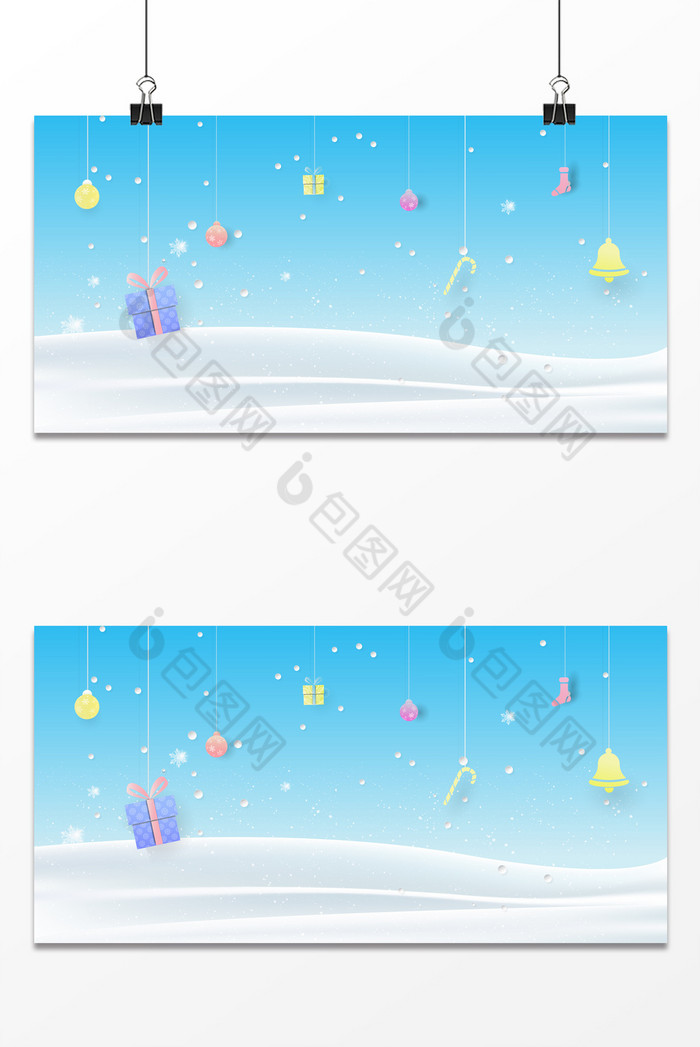 礼品盒冬季雪景积雪图片图片