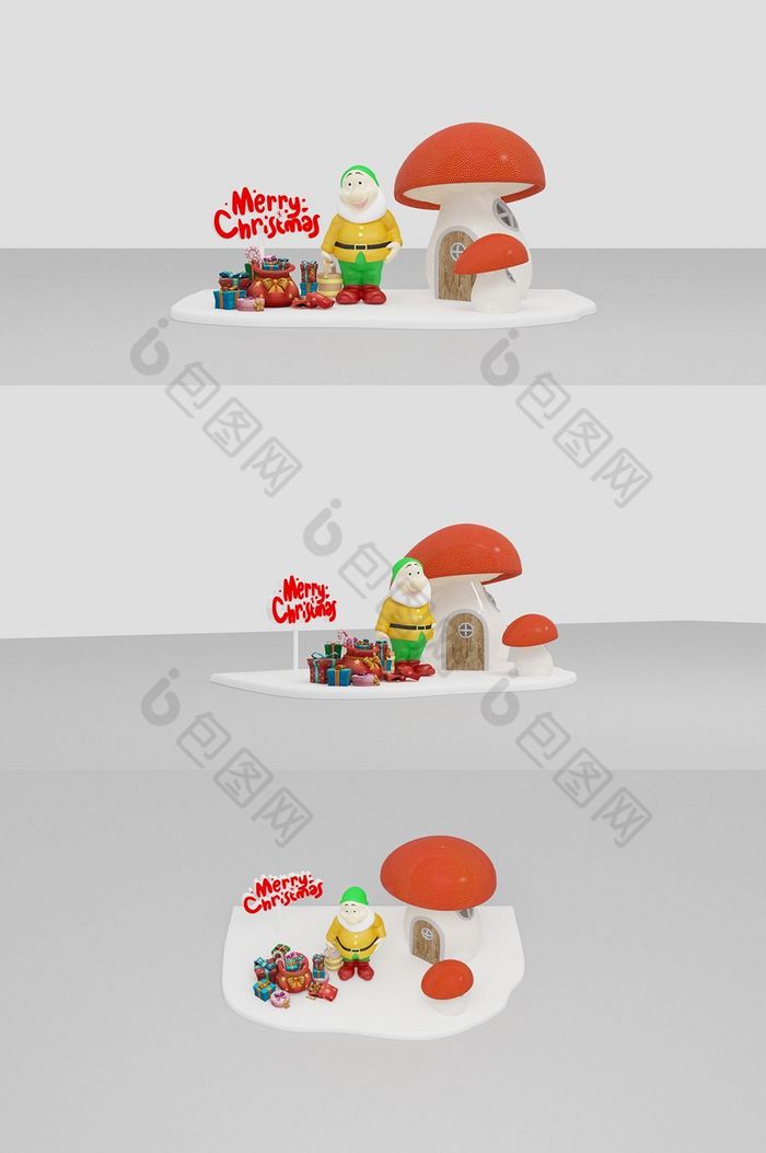磨菇房造型圣诞装饰美陈图片图片