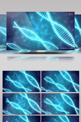 蓝色色调粒子DNA效果元素企业宣传互联网图片