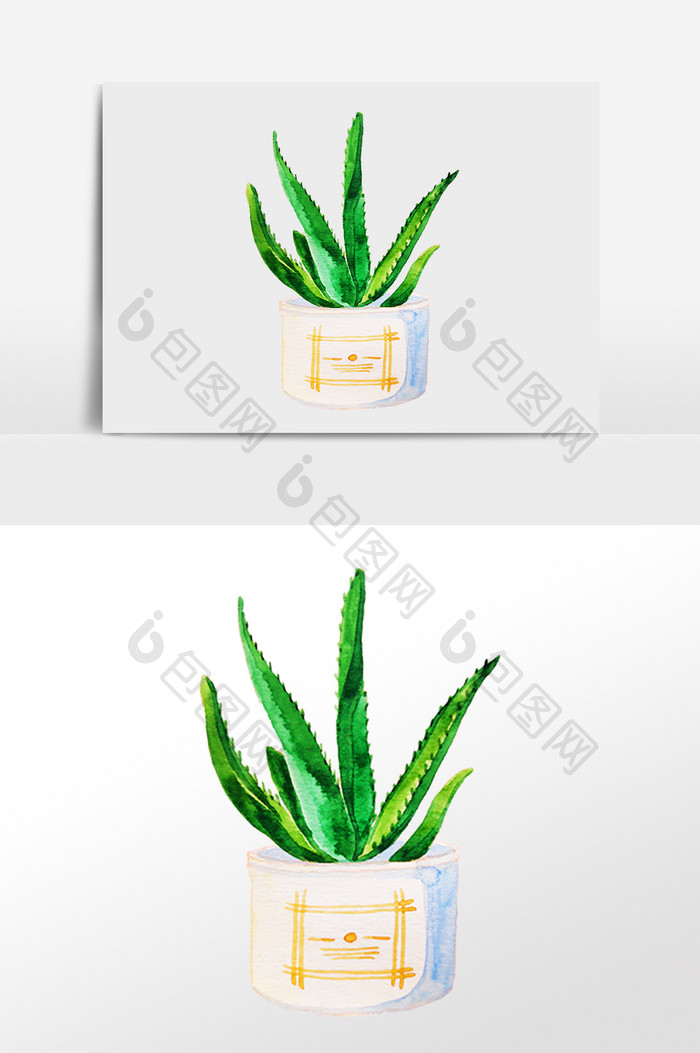 手绘尖形绿叶植物盆栽 Psd素材 包图网 手绘尖形绿叶植物盆栽 Psd素材 包图网