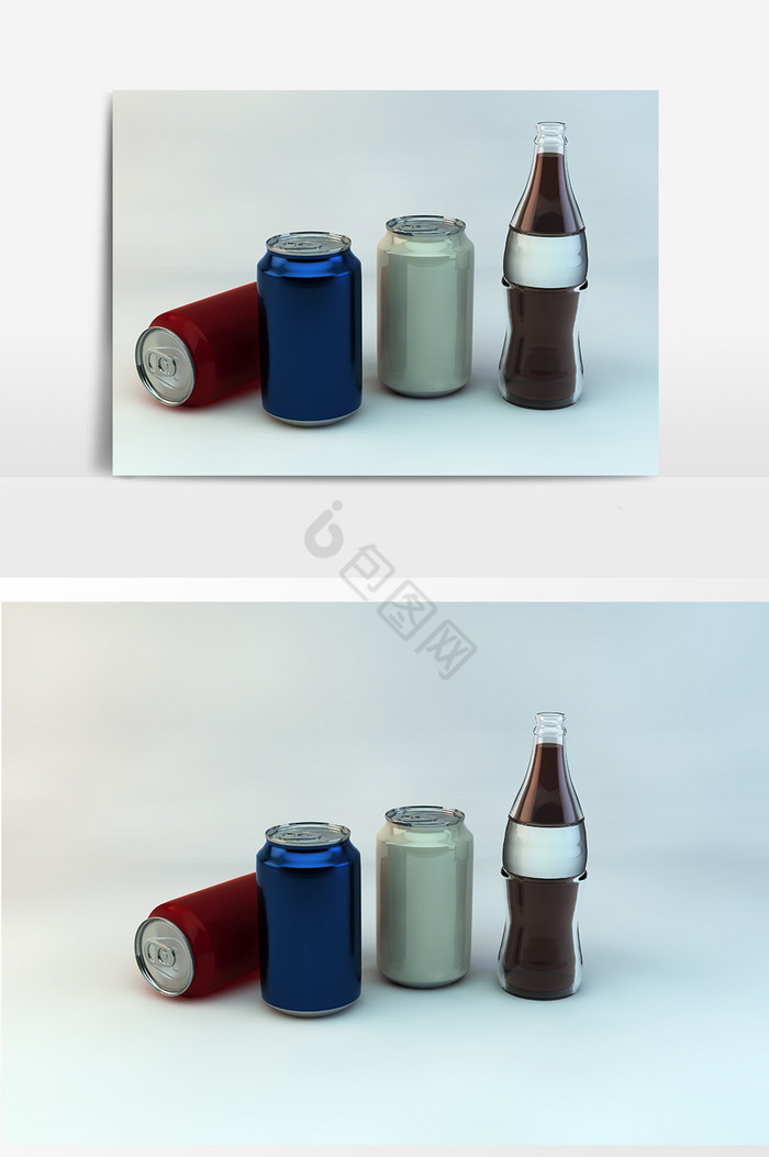 C4D可乐瓶模型图片